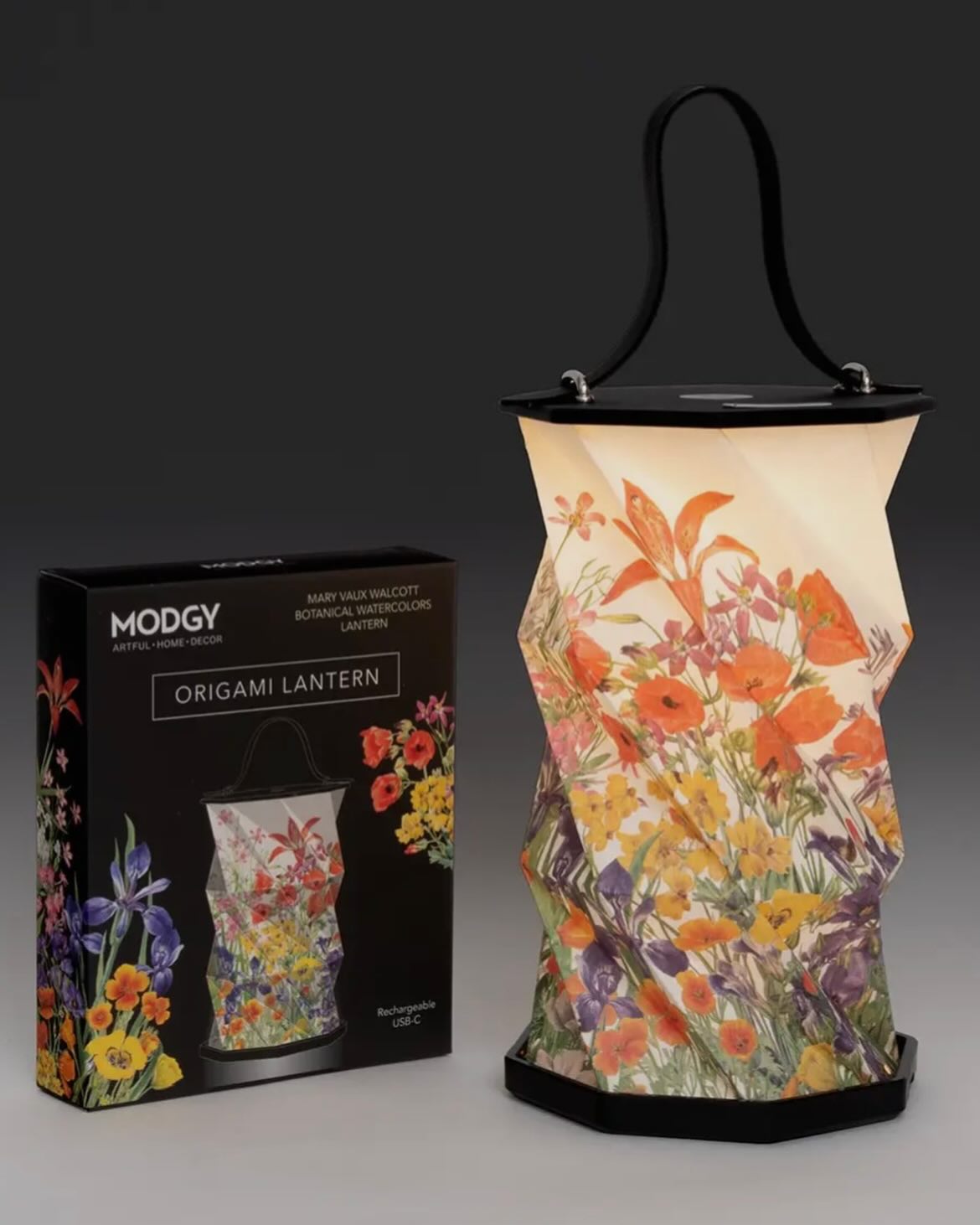 Botanical Watercolors Origami Lantern