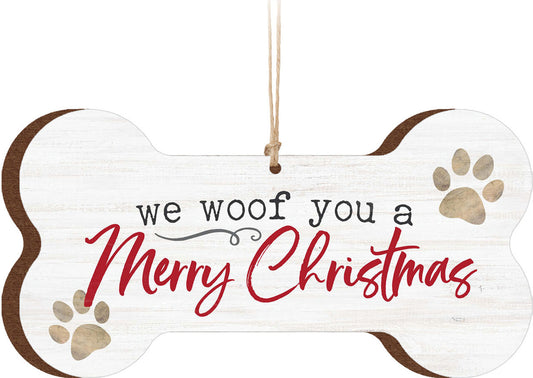 WE WOOF YOU A MERRY CHRISTMAS ORNAMENT