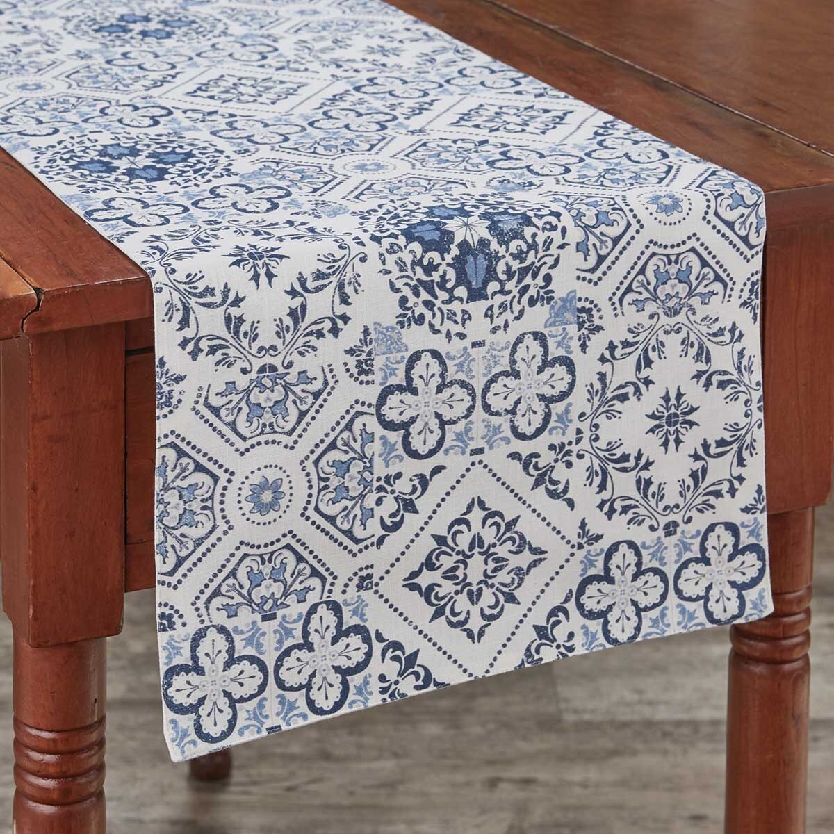 Delft Tile Table Runner 13X54