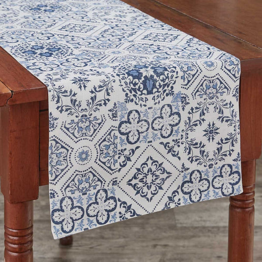 Delft Tile Table Runner 13X54