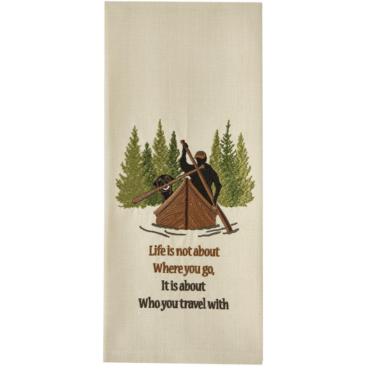 Who You Travel With Embroidered Towel