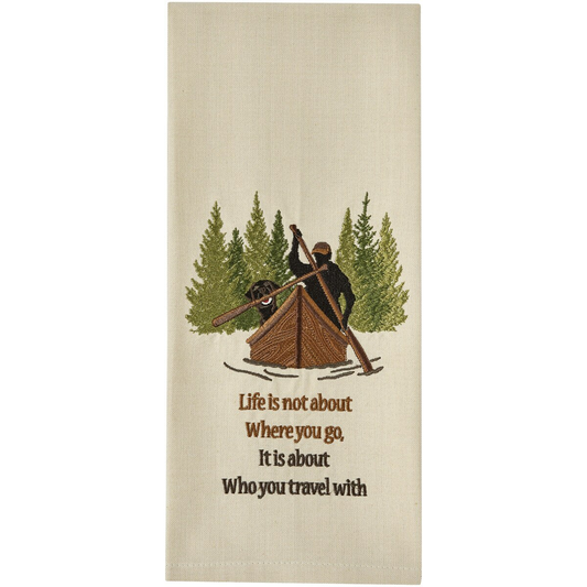 Who You Travel With Embroidered Towel