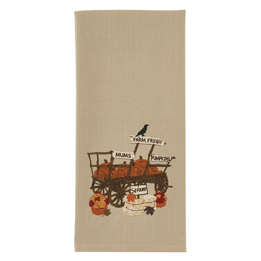 Pumpkin Wagon Embroidered Towel