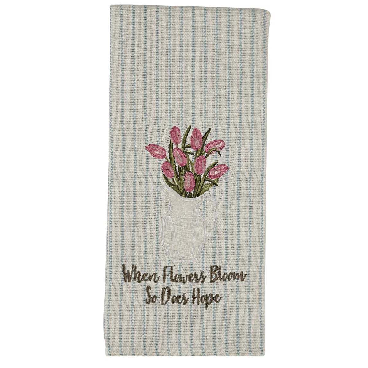 Tulip Appliqued Dishtowel