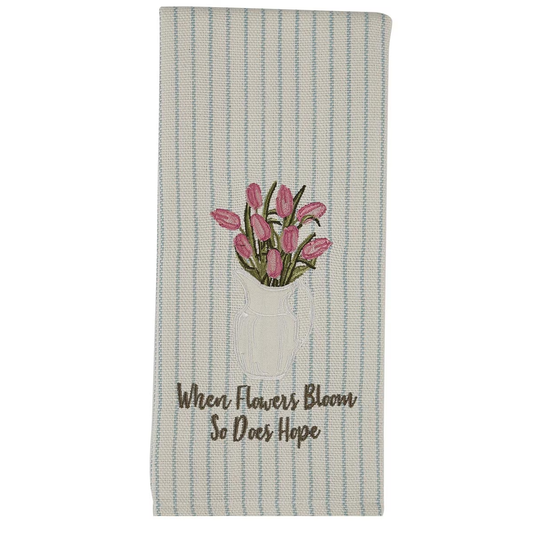 Tulip Appliqued Dishtowel