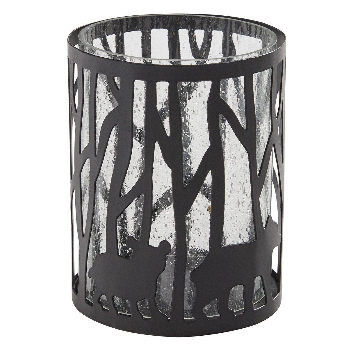 SM BEAR CANDLE HOLDER WITH GLASS INSERT