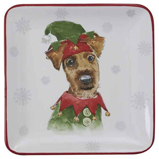 Elf Holiday Paws Plate