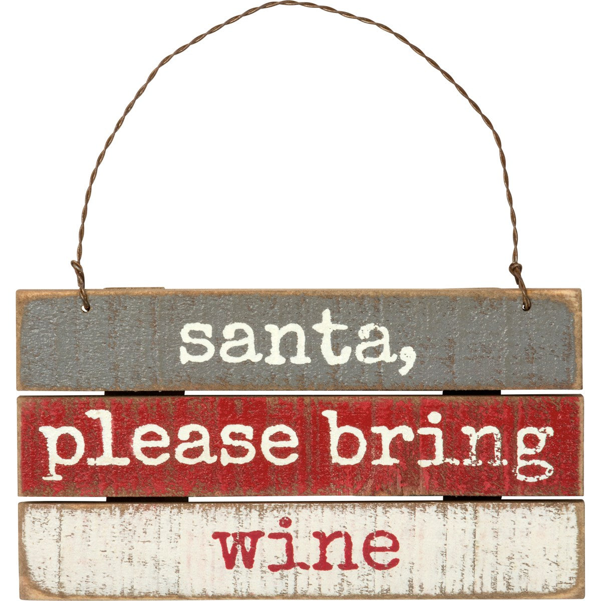 Santa, Please Bring Wine Mini Sign