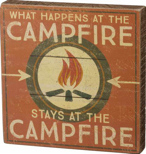 Campfire Block Sign