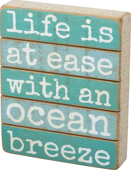 Ocean Breeze Slat Box Sign