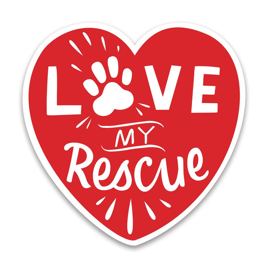 LOVE MY RESCUE CAR MAGNET