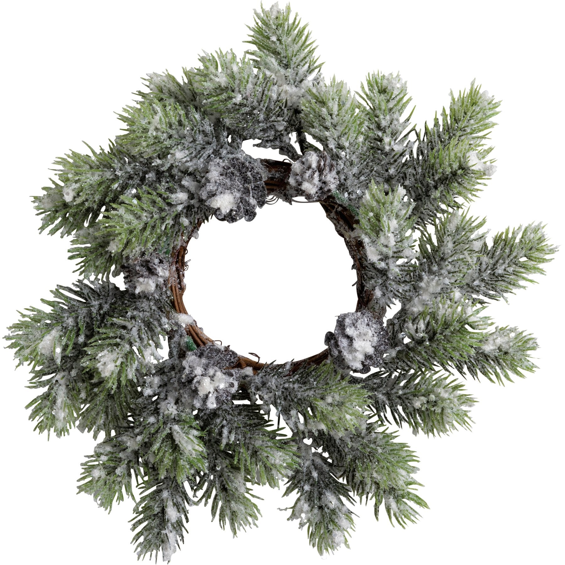 SMALL FLOCKED PINE WREATH