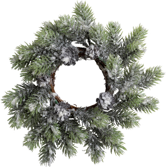 SMALL FLOCKED PINE WREATH