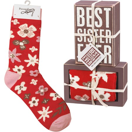 Sister Block Sign & Sock Set