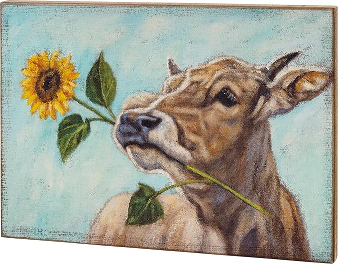 Sunflower Cow Box Sign