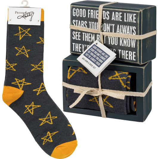 FRIENDS BOX SIGN & SOCKS SET