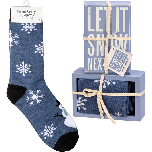 Let It Snow Sock & Sign Set