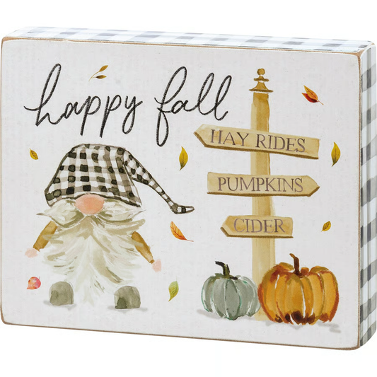 Happy Fall Block Sign
