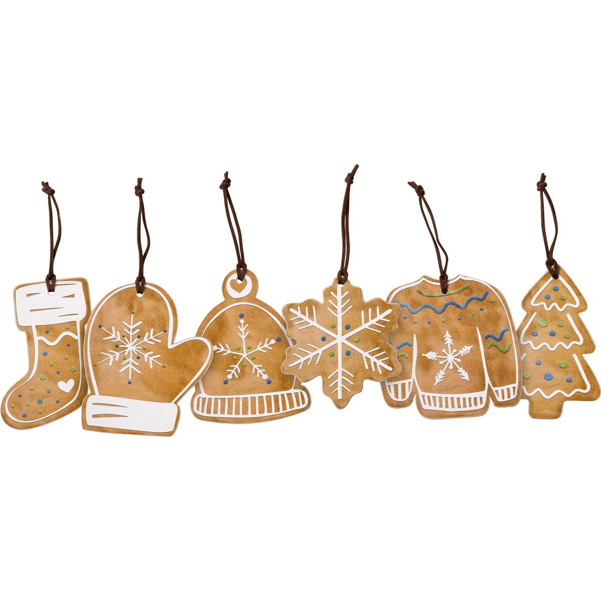 Set of 6 Gingerbread Ornaments