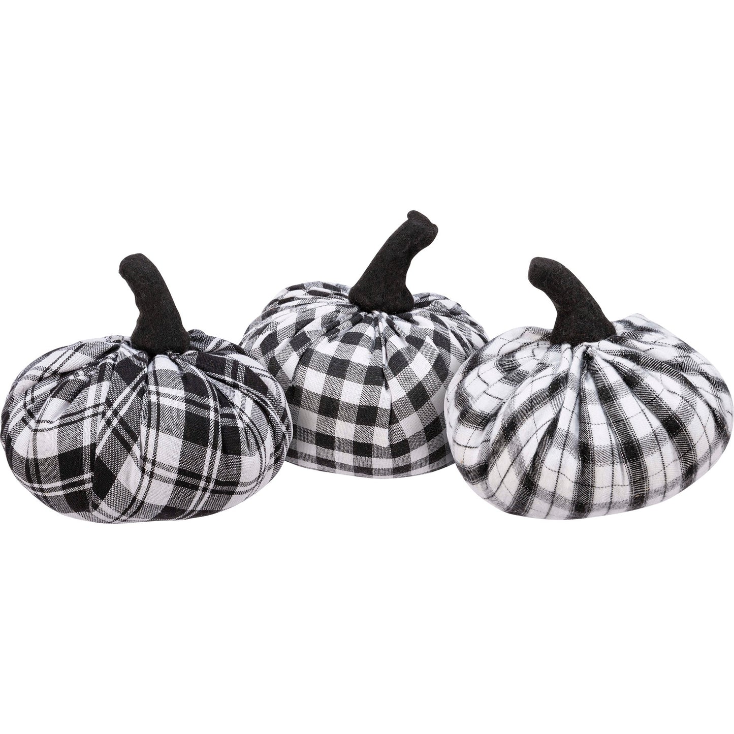 Black & White Plaid Pumpkin Asst