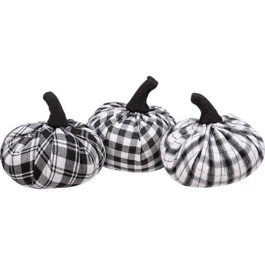Black & White Plaid Pumpkin Asst
