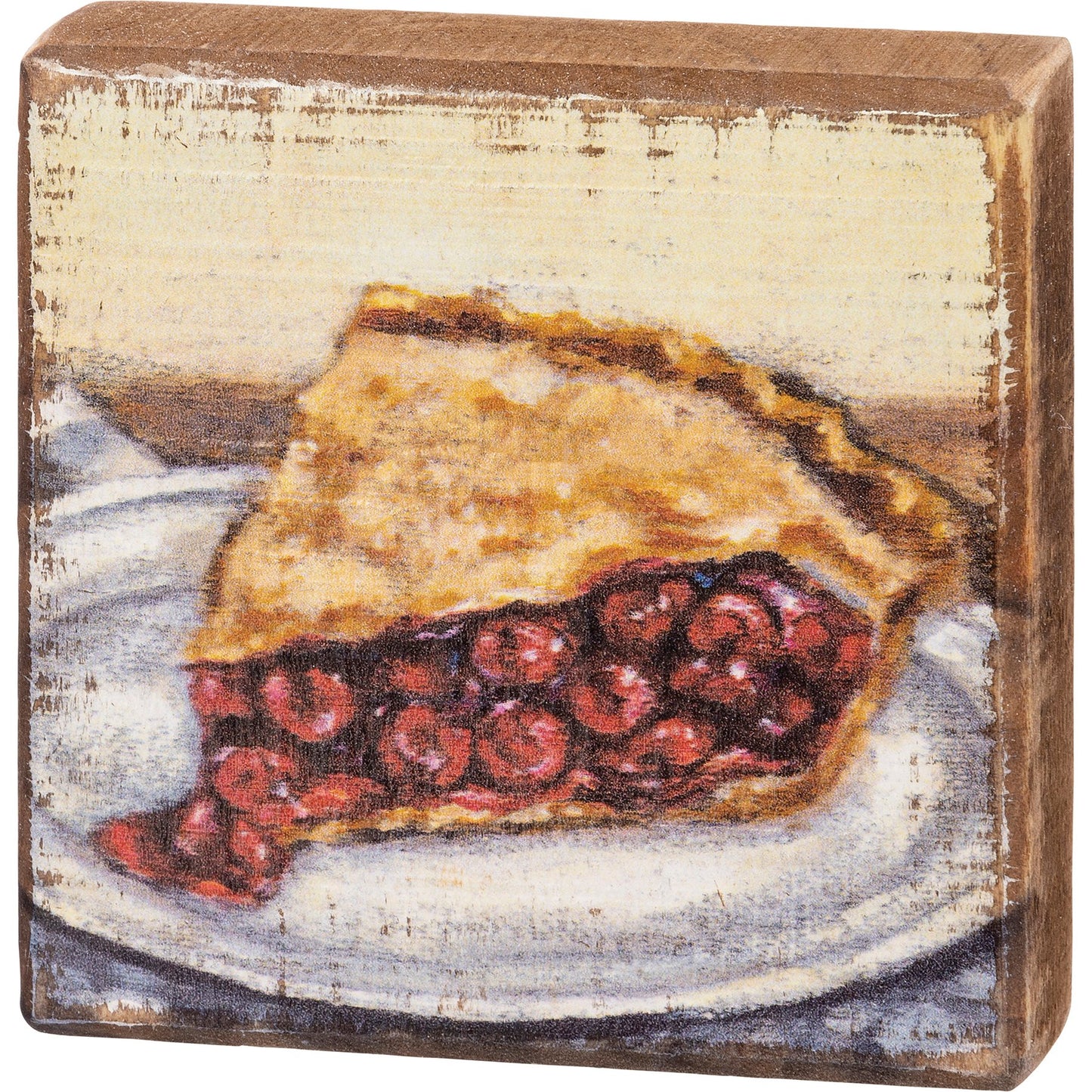 CHERRY PIE SLICE BLOCK SIGN