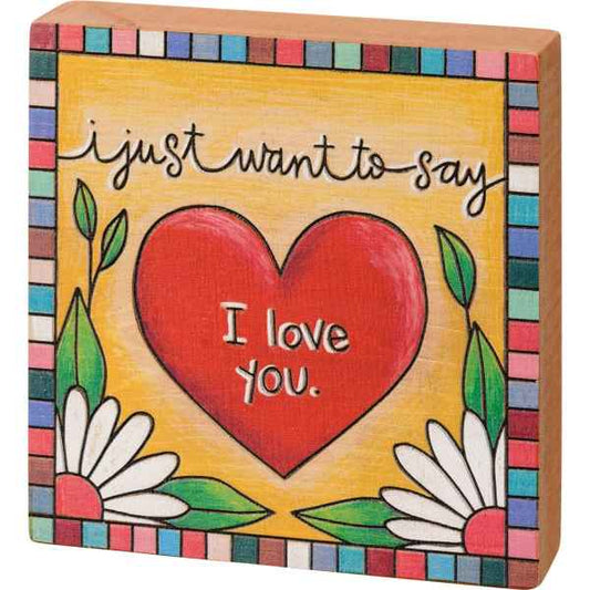 Love You Block Sign