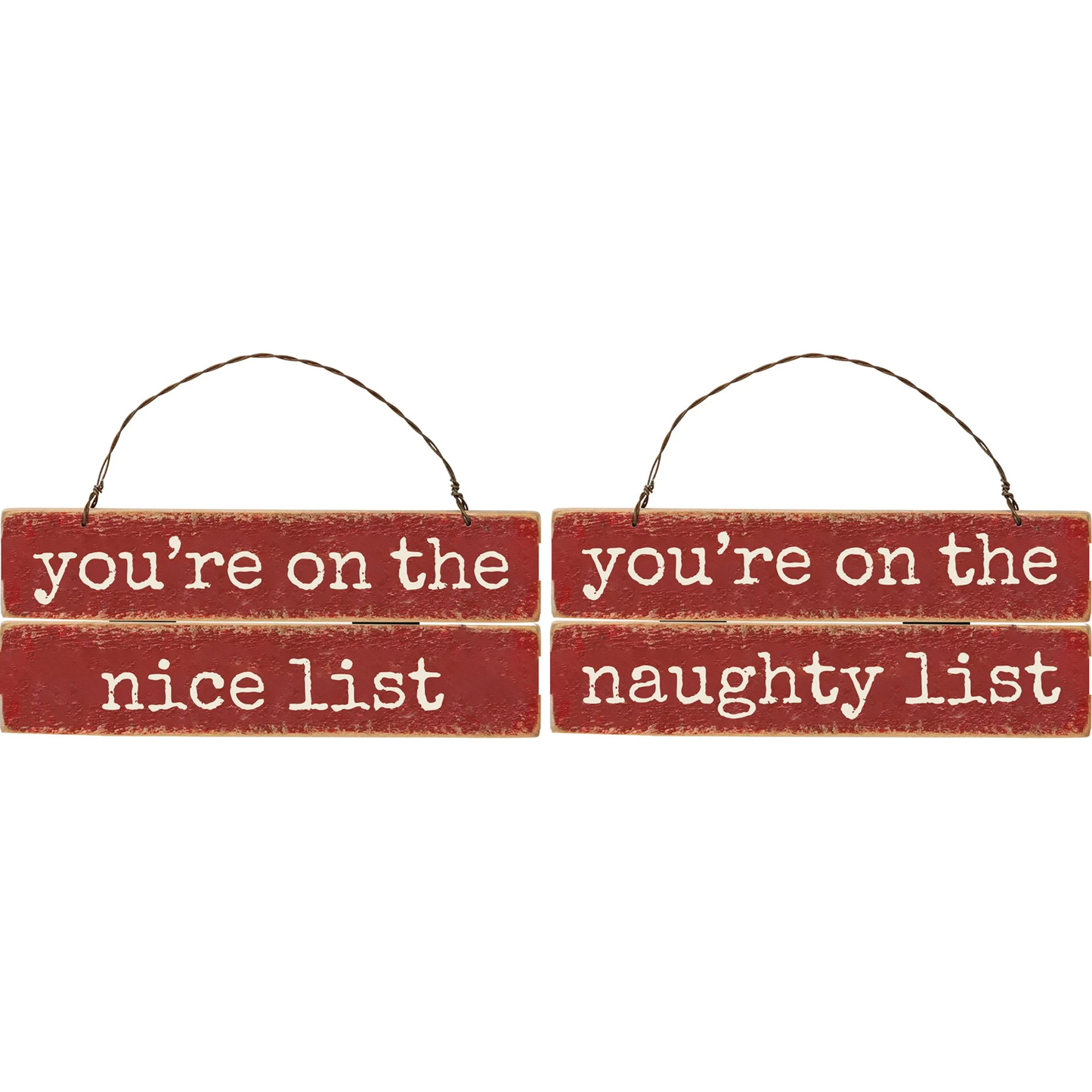 Naughty & Nice Ornament Set