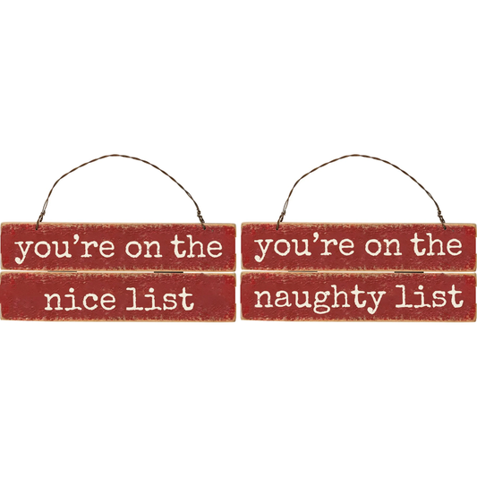 Naughty & Nice Ornament Set