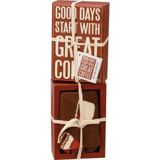 Coffee Box Sign & Socks Set