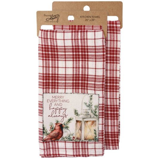 Merry Everything Cardinal Towel