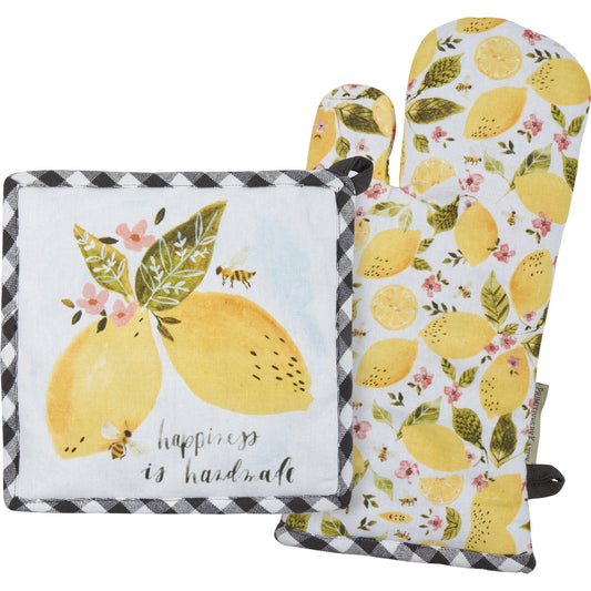 Lemonsa Oven Mitt & Potholder Set