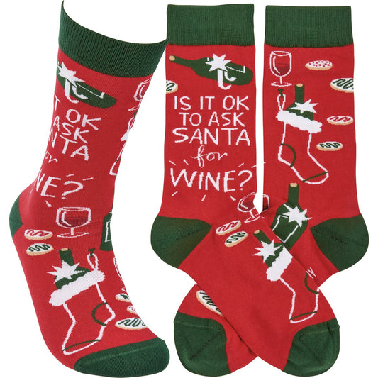 Ok To Ask Santa For Wine Socks