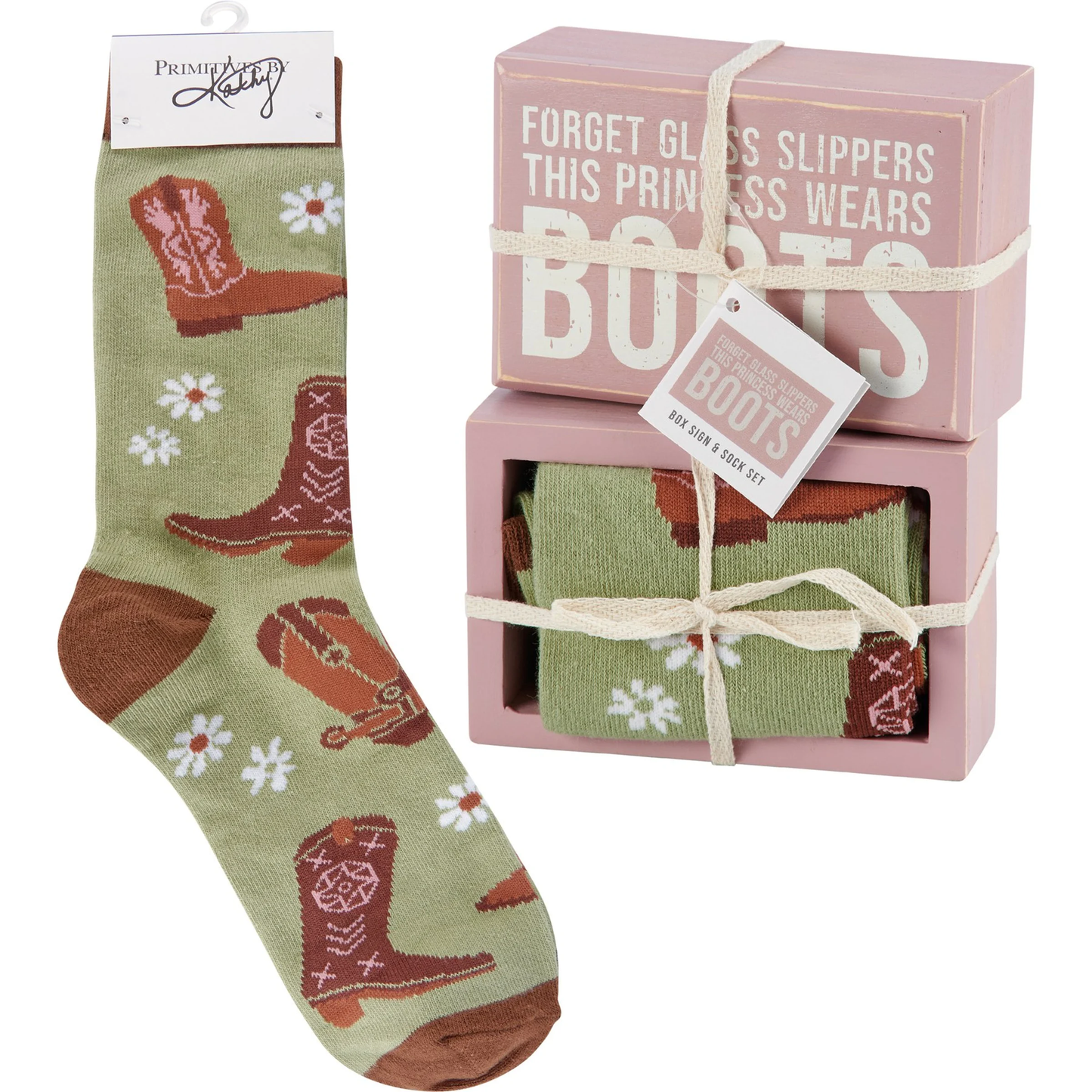 Princess boots Block Sign & Sock Set