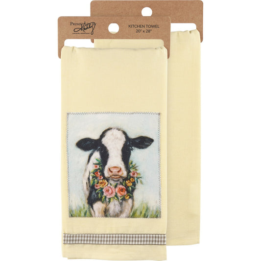 Cow And Wreath Towel