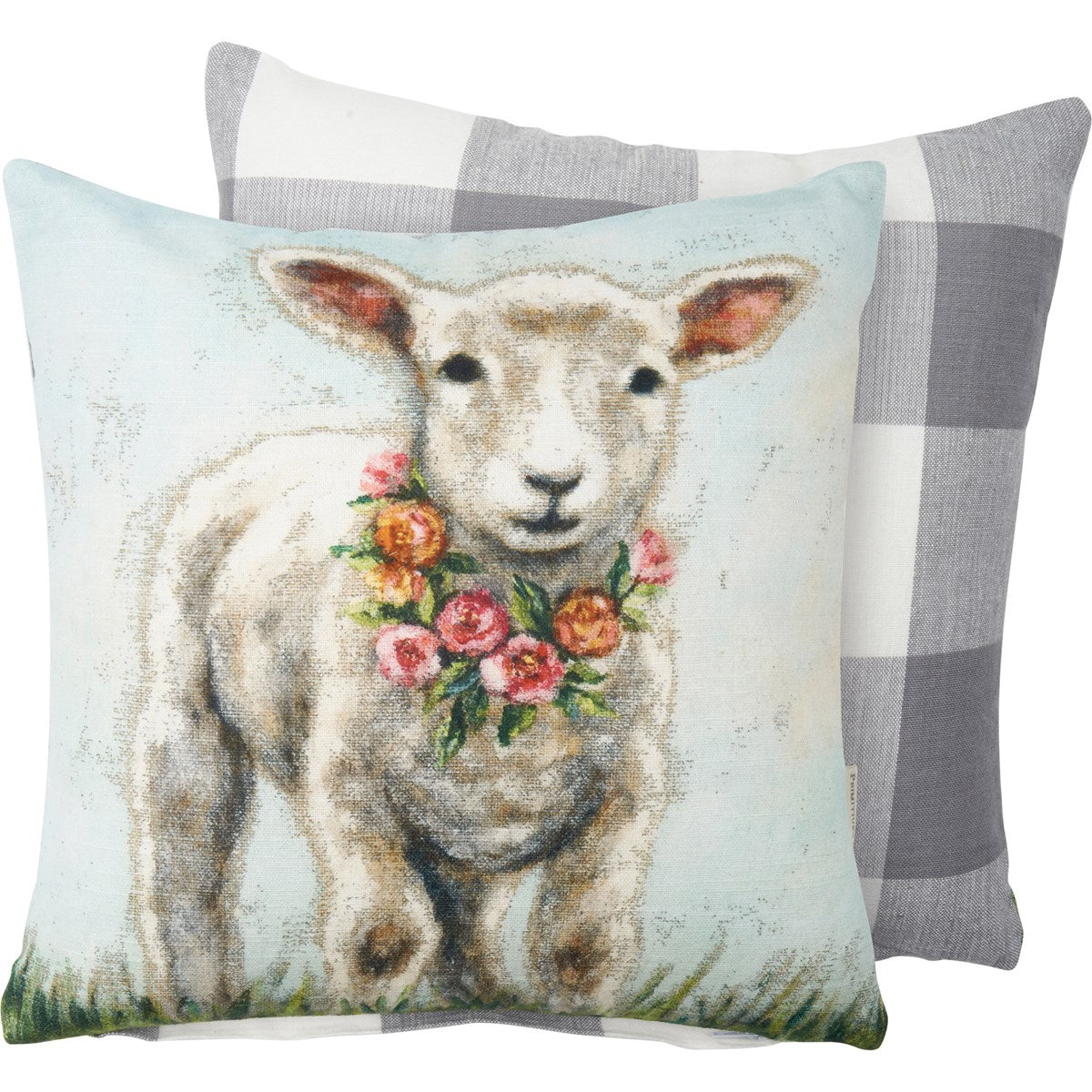 Sheep And Wreath Pillow