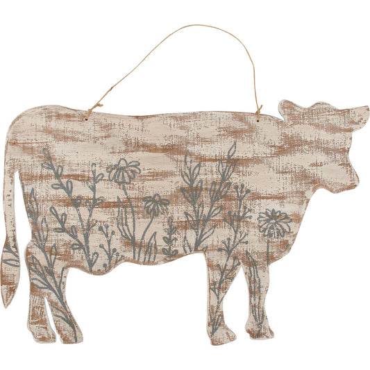 Floral Cow Wall Decor