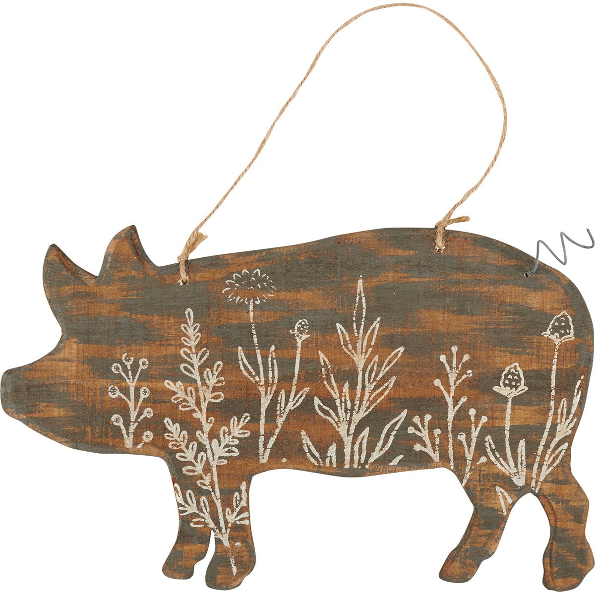 Floral Pig Wall Decor