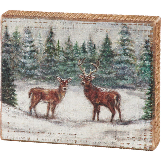 TWO DEER BLOCK SIGN