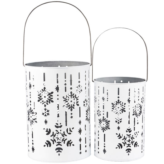 Large Snowflakes Metal Candle Holder