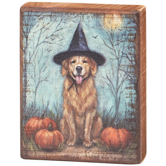 Halloween Dog Block Sign