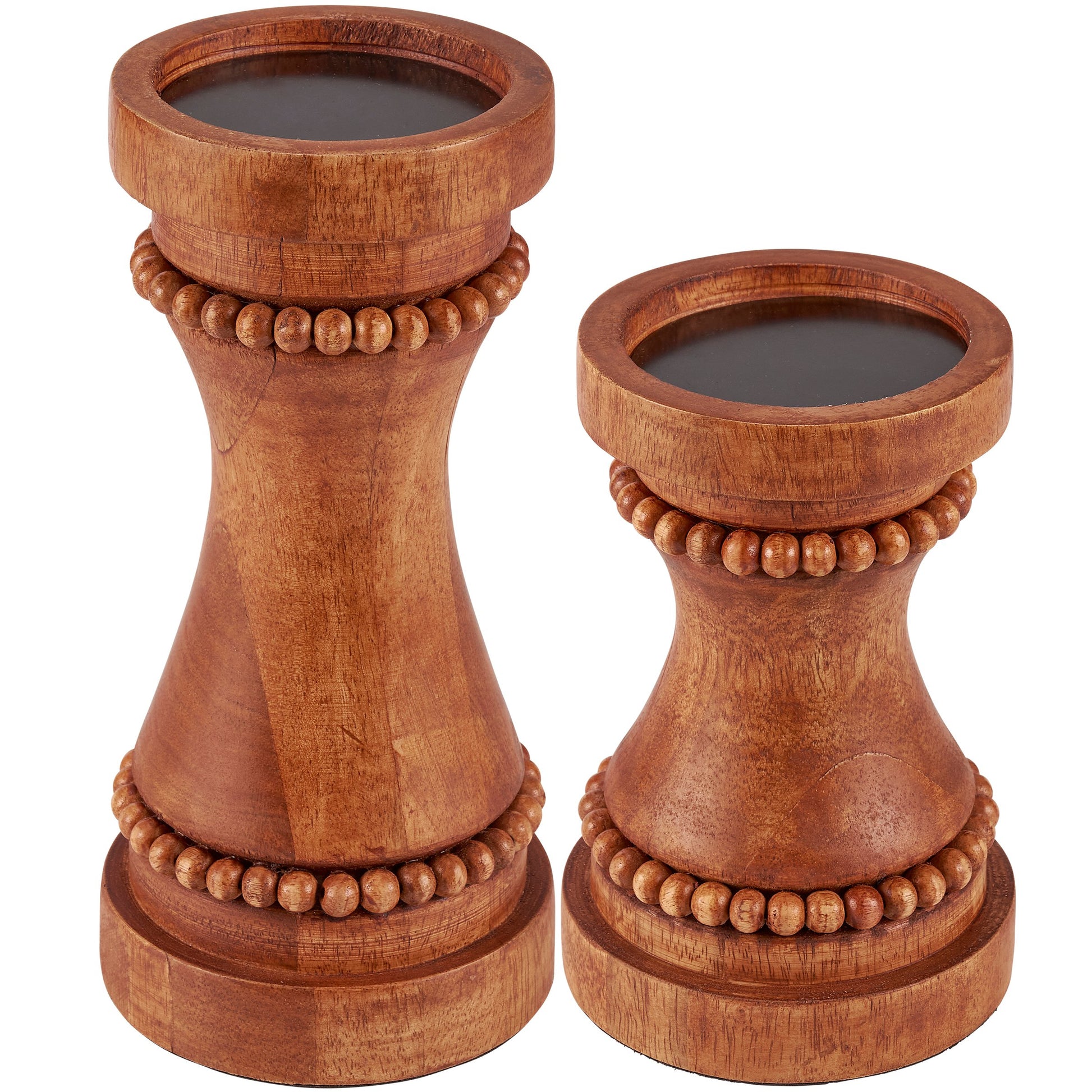 BEADED CANDLE HOLDER SET OF 2