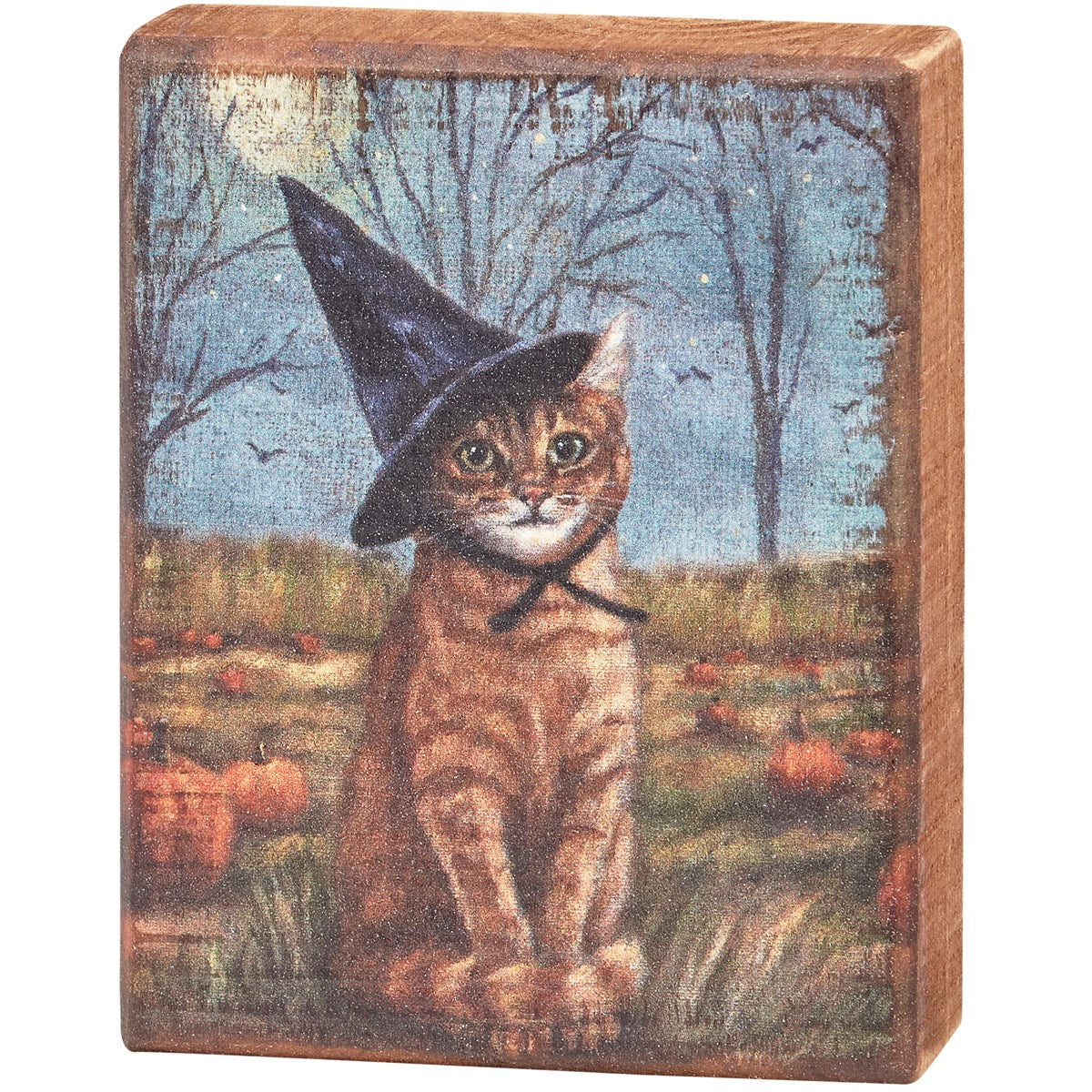 Halloween Cat Block Sign