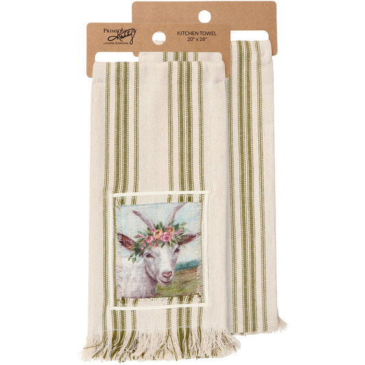 FLORAL GOAT TOWEL