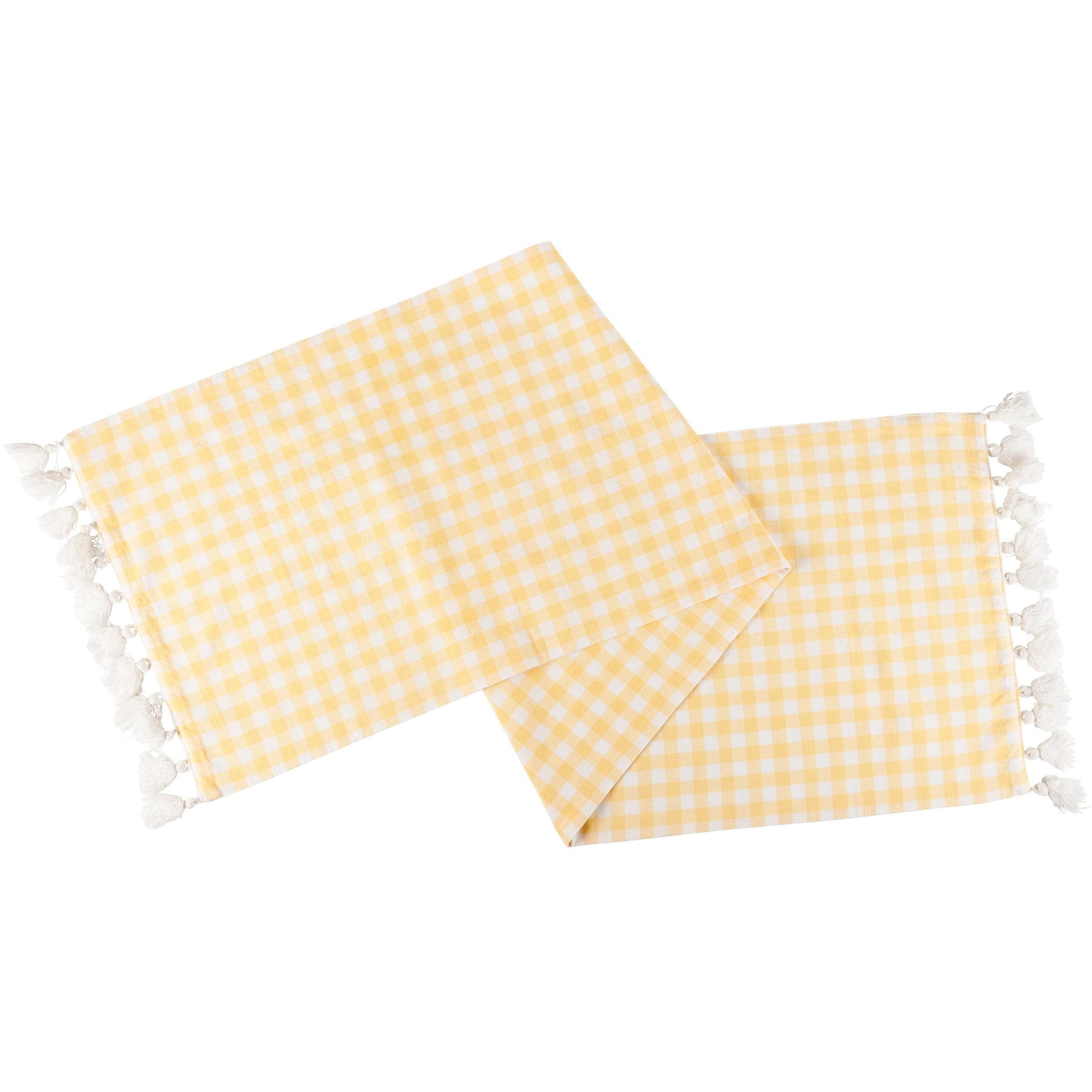 Yellow Gingham Runner 56X15