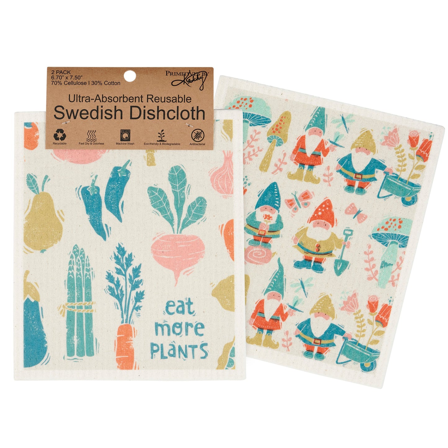 Eat More Plants Gnomes Swedish DC Set