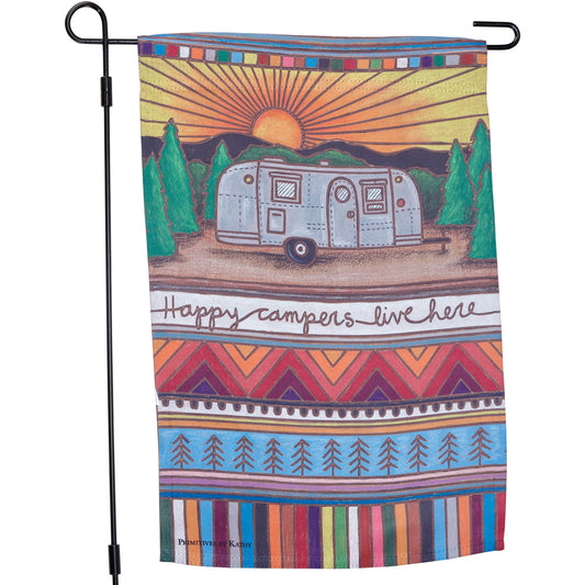 Happy Campers Garden Flag