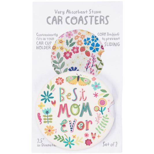 Mom Car Coasters Set of 2