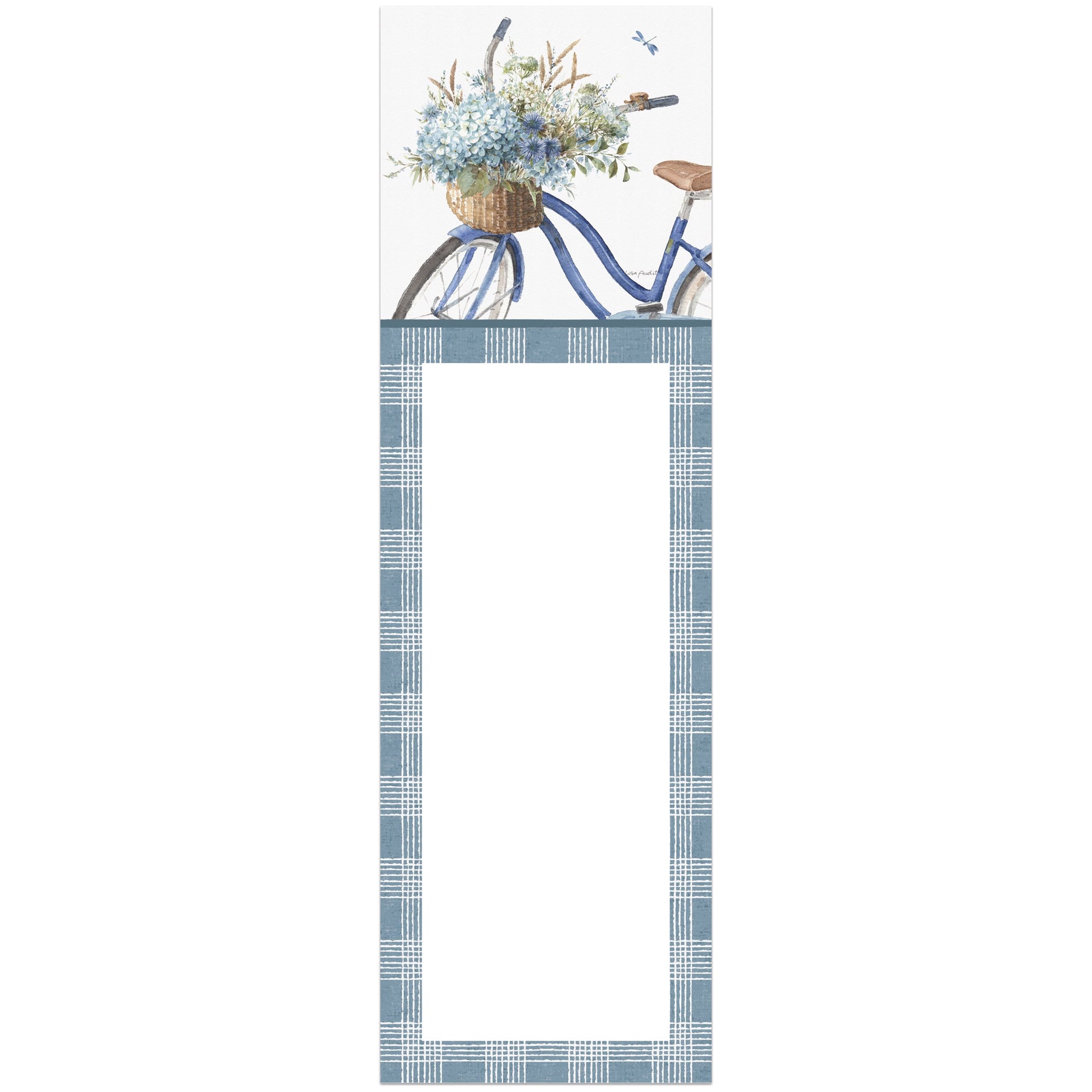 Blue Floral Bike List Pad