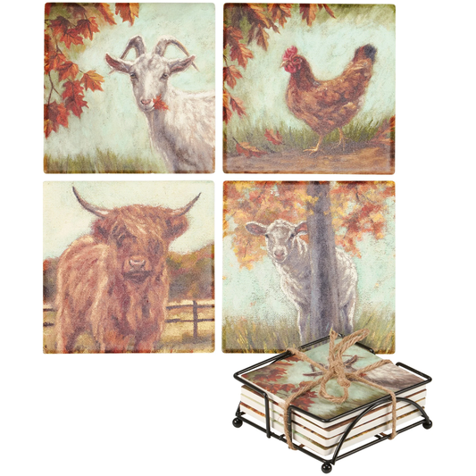 Fall Farm Coaster Set